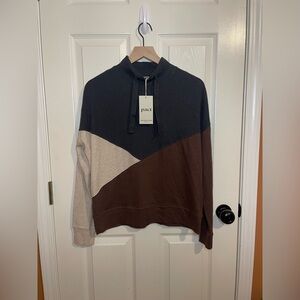 Pact Organic Airplane Colorblock Pullover Sweatshirt Size Medium NWT